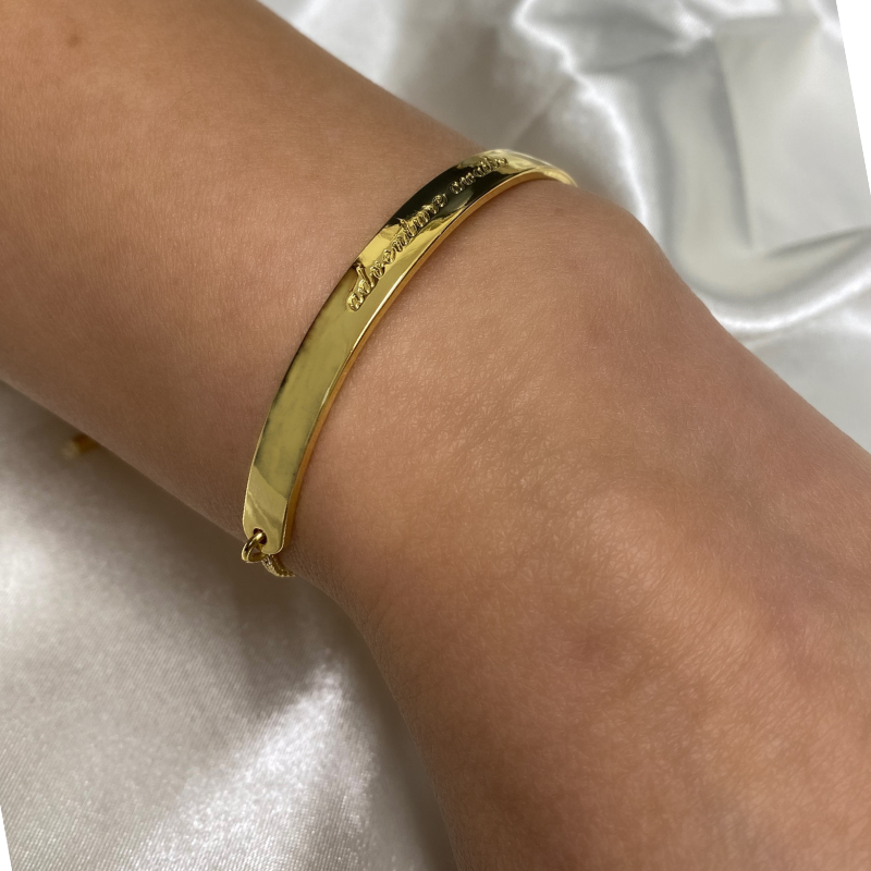 Estella Bartlett Adventure Awaits Gold Plated Bangle Bracelet