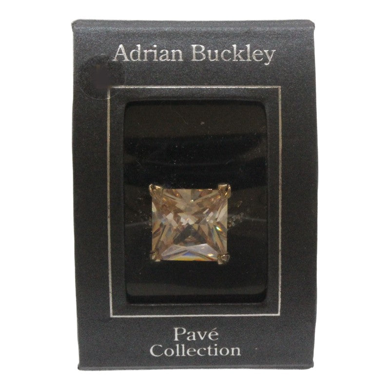 Adrian Buckley Pave Collection Gold Square Crystal Ring CRZ401S (S)