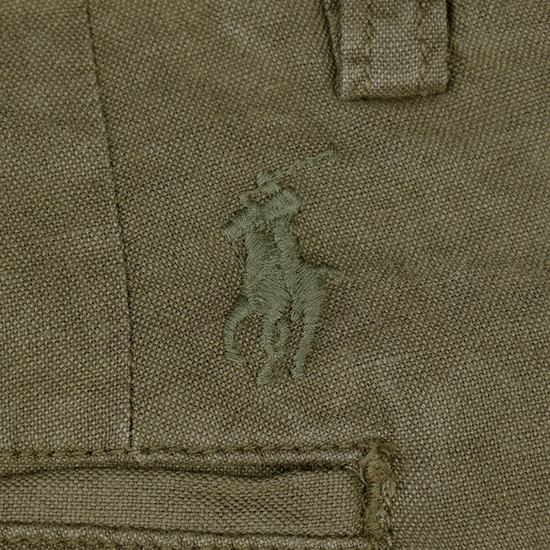 Ralph Lauren Polo Straight Fit Linen Cotton Trousers Green Men's