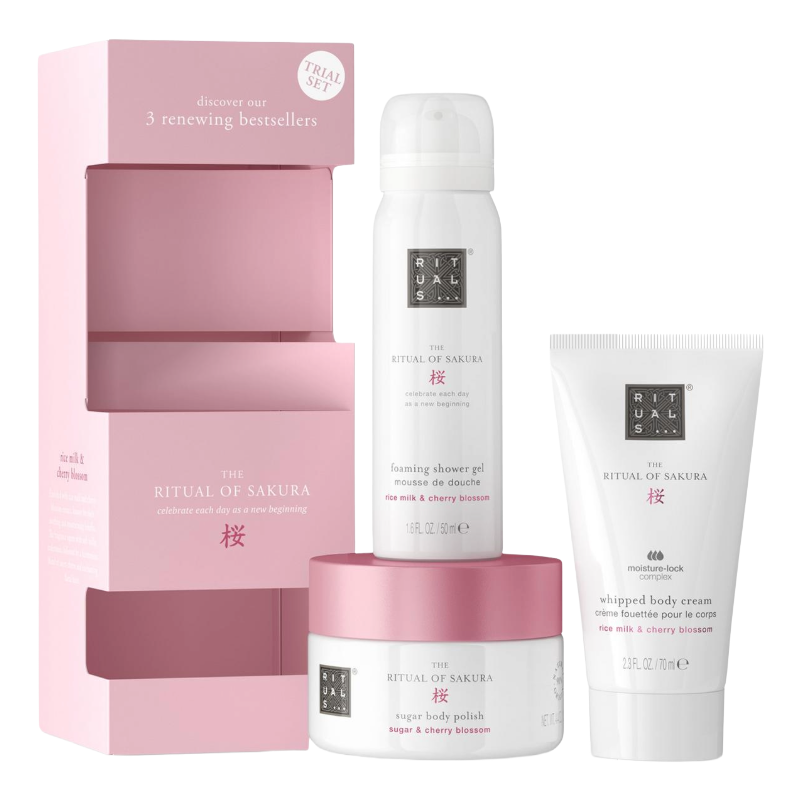 Rituals The Ritual of Sakura Set Shower Gel 50ml Sugar Body Polish 125g Body Cream 70ml