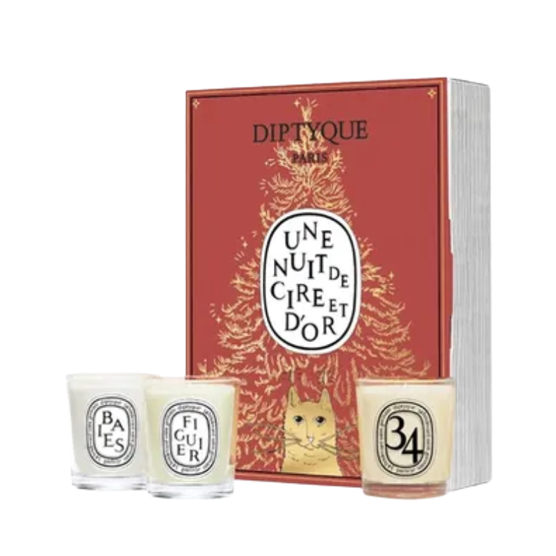 Diptyque Une Nuit De Cire Et D'or Three Scented Candles 3x35g Chistmas Set
