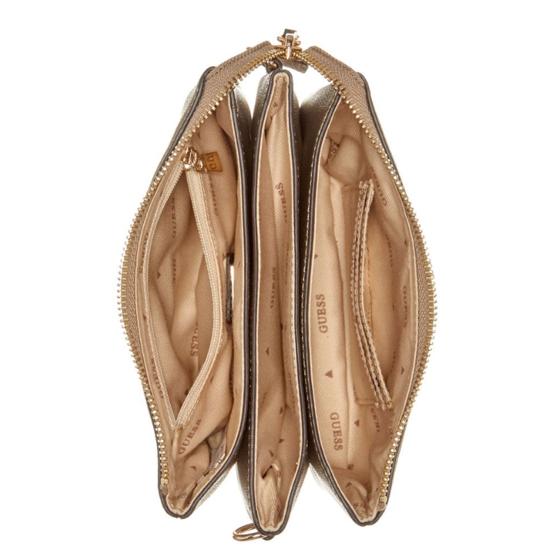 Guess Latona Mini Crossbody Bag Pewter With Coin Purse