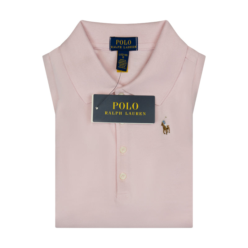 Ralph Lauren Polo Cotton Mesh Sleeveless Polo Shirt Pink