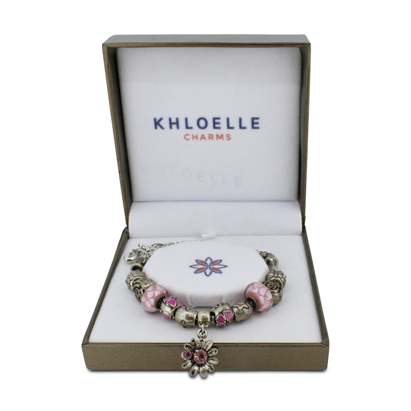 Khloelle Pink And White Flower Bracelet LC0070955