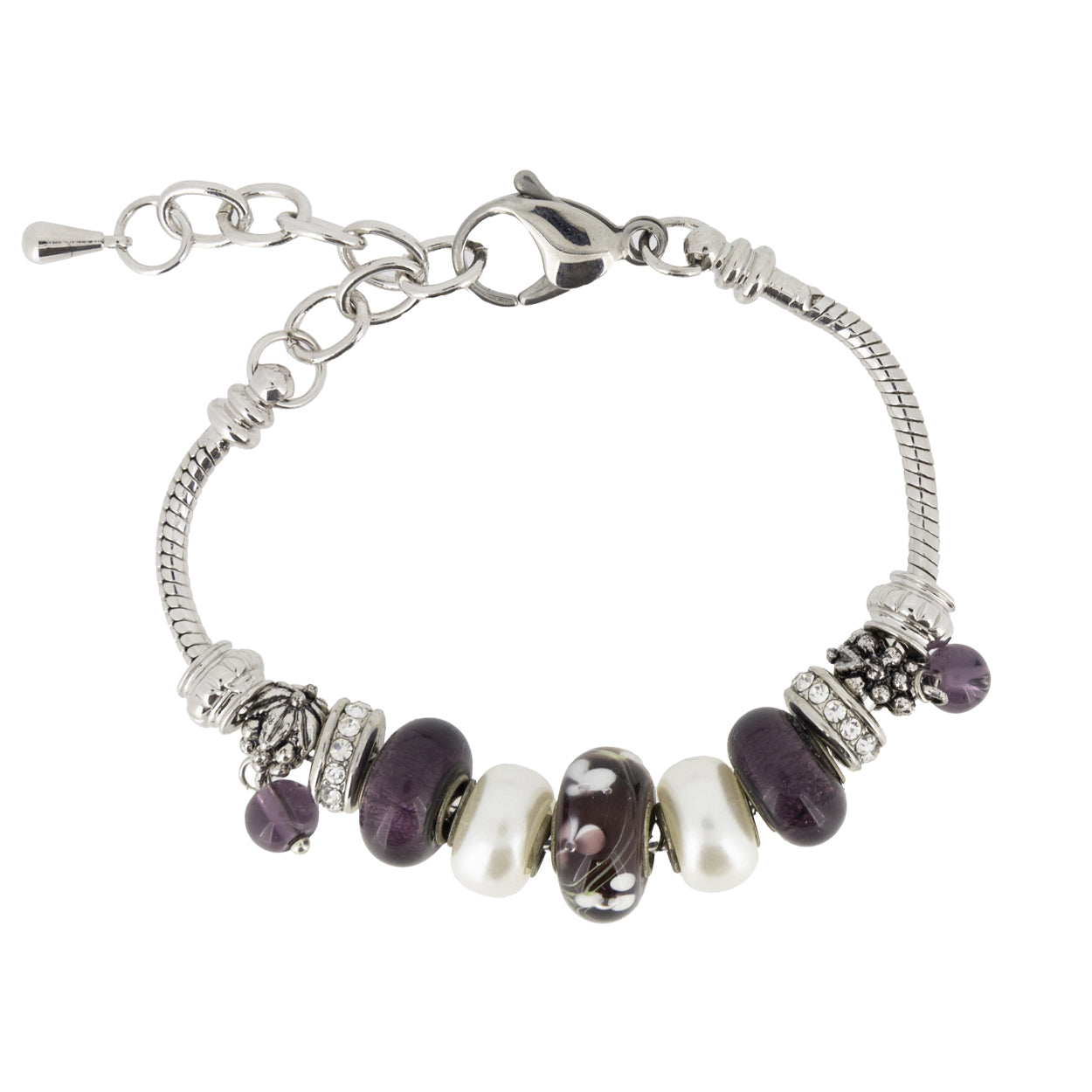 Pandora bracelet 2025 purple charms