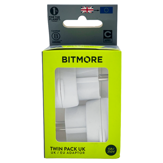 Bitmore Twin Pack UK/EU Plug Adaptor