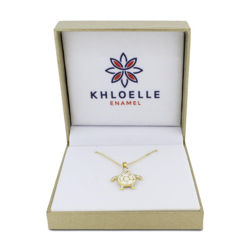 Khloelle Gold and White Turtle Necklace LC0070804