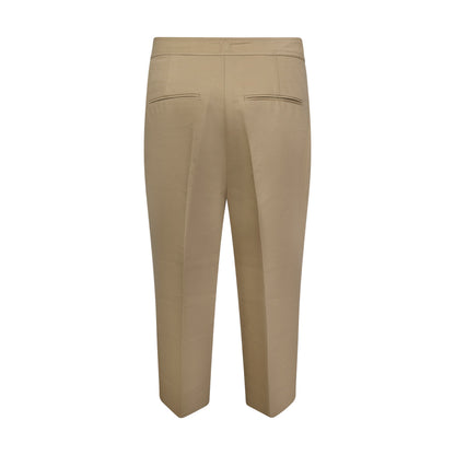 Ralph Lauren Polo Wide Leg Cropped Trousers Beige Women's