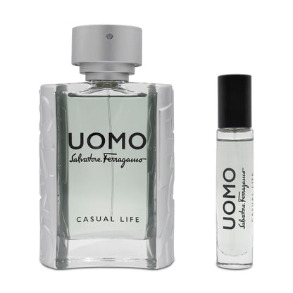 Salvatore Ferragamo Uomo Casual Life 100ml Eau De Toilette Gift Set (Blemished Box)