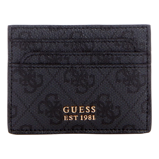 Guess Womens Wallet Credit Card Holder Coal Logo 