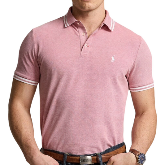 Ralph Lauren Polo Mens Custom Slim Fit Stretch Mesh Polo Shirt Berry 