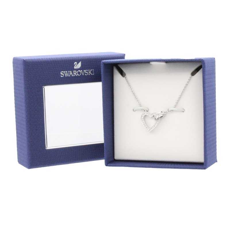 Swarovski Rhodium Plated Lovely Crystal Heart Necklace 5411122