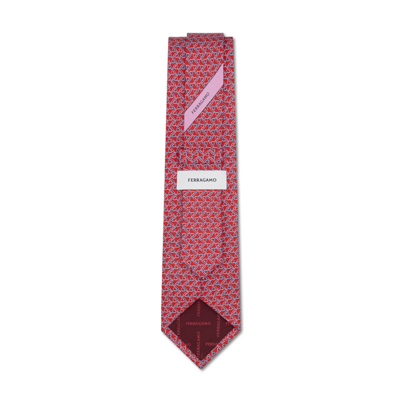Salvatore Ferragamo Silk Clip Print Tie Red