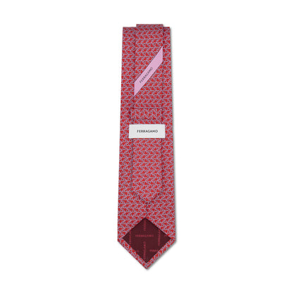 Salvatore Ferragamo Silk Clip Print Tie Red