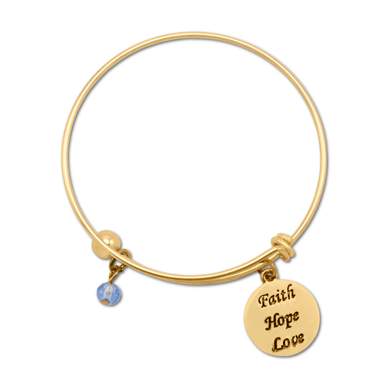 Lovita Gold Plated Bangle Set | Faith, Hope, Love