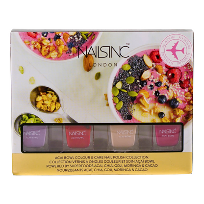 Nails Inc Nail Polish Set Red Pink Neutral Lilac 4 x 5ml