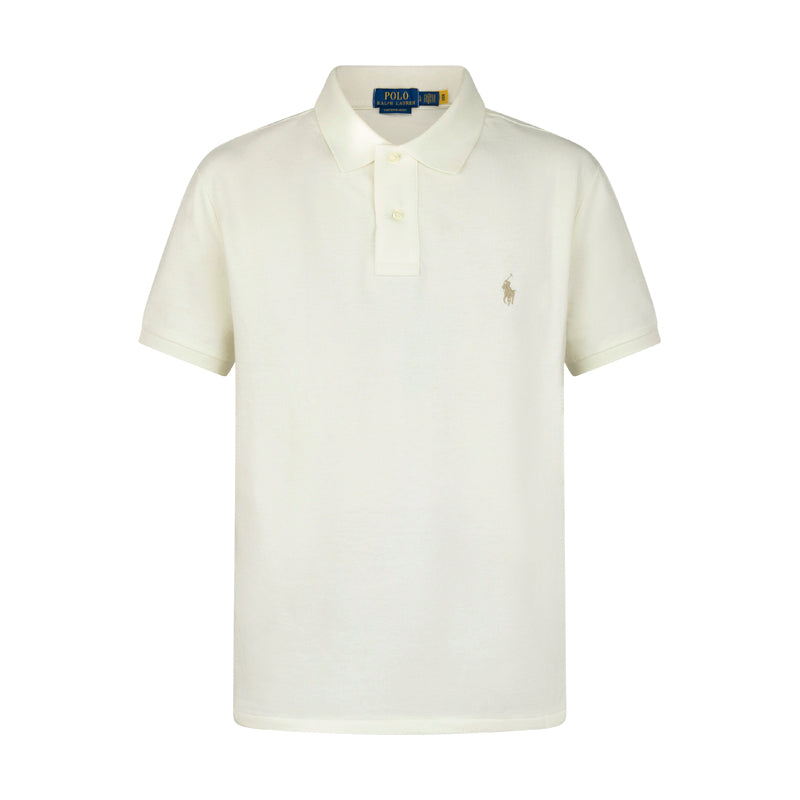 Ralph Lauren Polo Custom Slim Fit Polo Shirt Cream