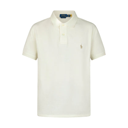 Ralph Lauren Polo Custom Slim Fit Polo Shirt Cream