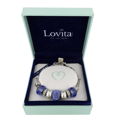 Lovita Charm Bracelet Blue Crystals 