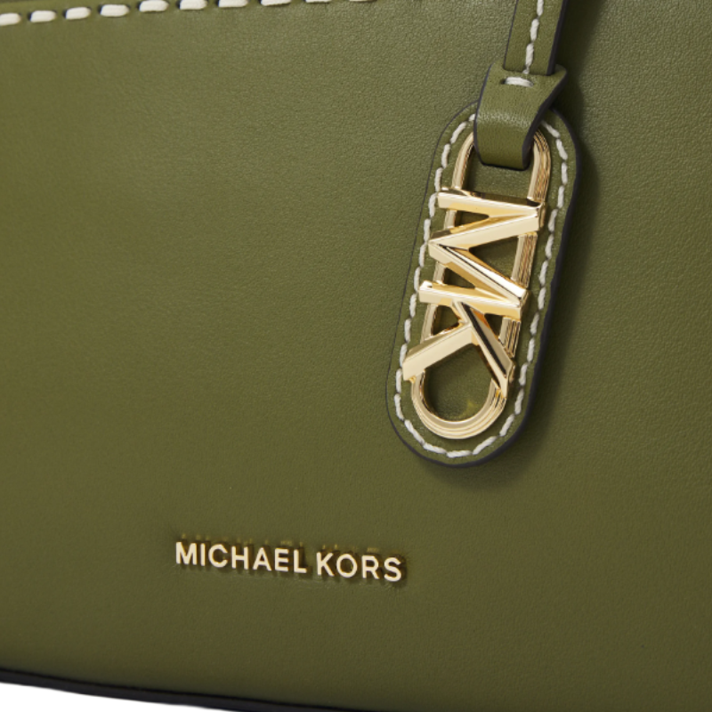 Michael Kors Gigi Small Leather Messenger Bag Smokey Olive