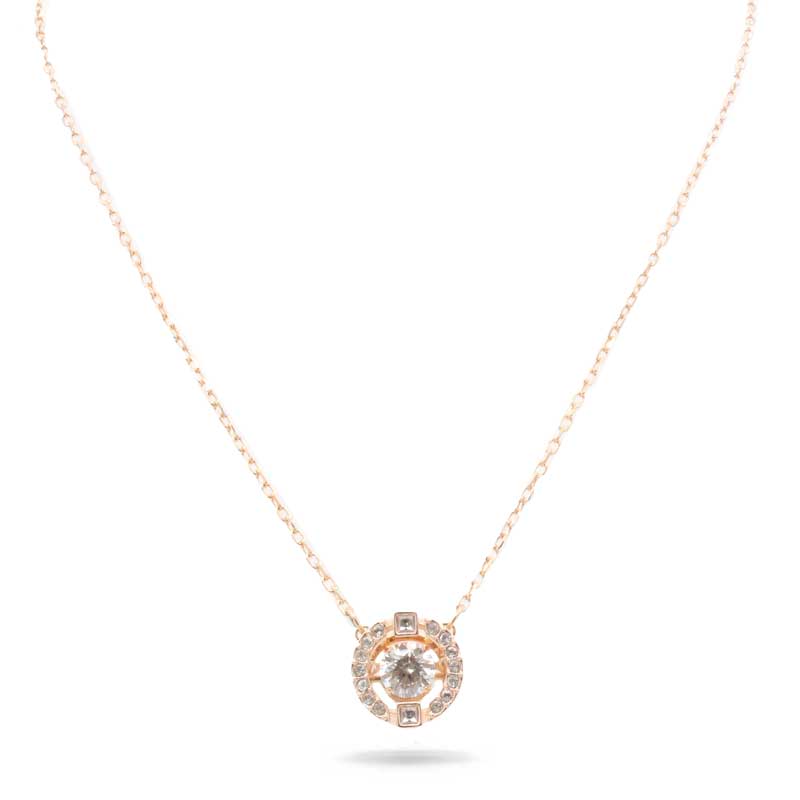 Swarovski Sparkling Dance Necklace Round, White, Rose-Gold 5272364