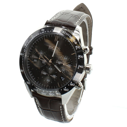 Hugo Boss Mens Watch Chronograph Brown Leather Talent 1513598