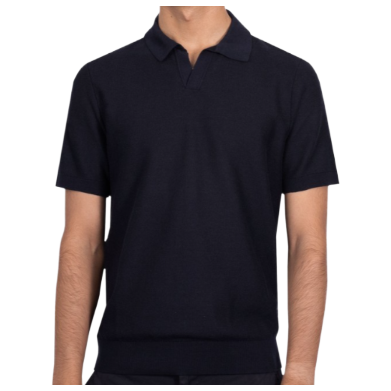 Hugo Boss Tempio Mens Knitted Polo Dark Blue