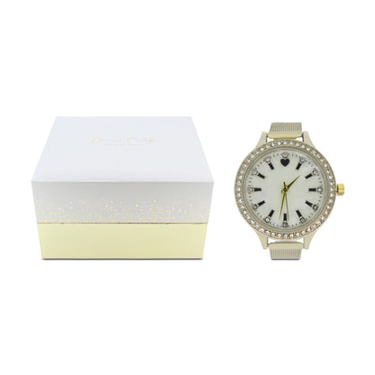 Jessica Carlyle Gold Crystal Watch & Bracelet Set "Family" 6857