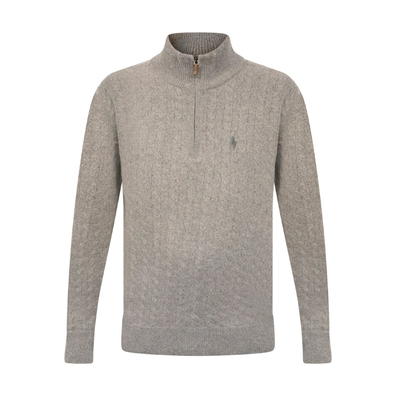 Ralph Lauren Polo Half Zip Cable Men's Grey Knit Jumper