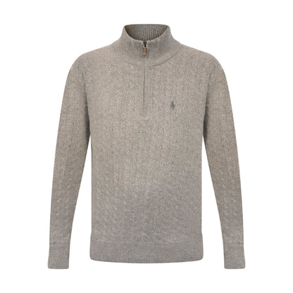 Ralph Lauren Polo Half Zip Cable Men's Grey Knit Jumper