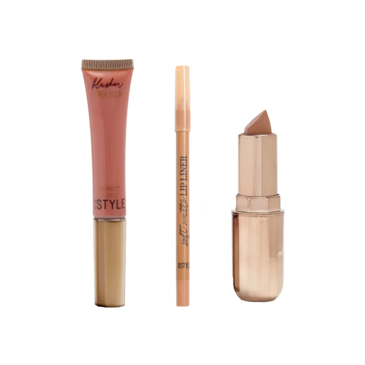 In The Style Nude Lipstick Kit & Blusher Makeup Gift Set Box - Ginger Snap