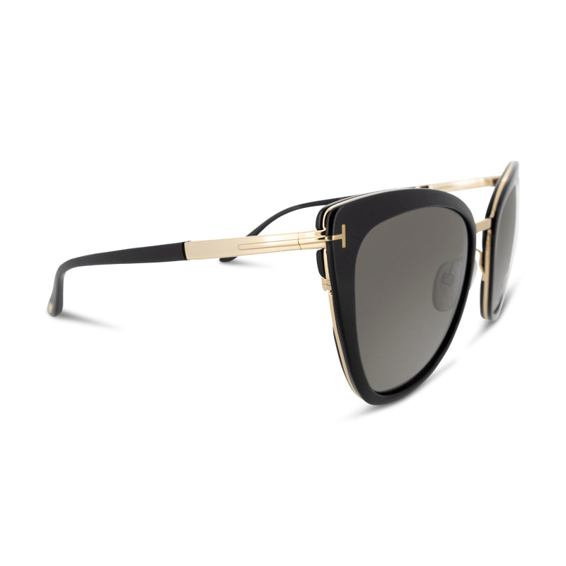 Tom Ford Black & Gold Cat Eye Sunglasses Simona TF717 01A *Ex Display*