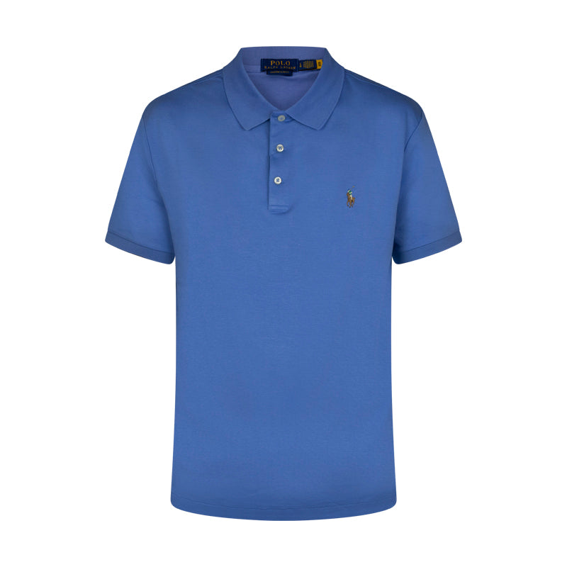 Ralph Lauren Polo Custom Slim Fit Soft Cotton Short Sleeve Polo Shirt Blue