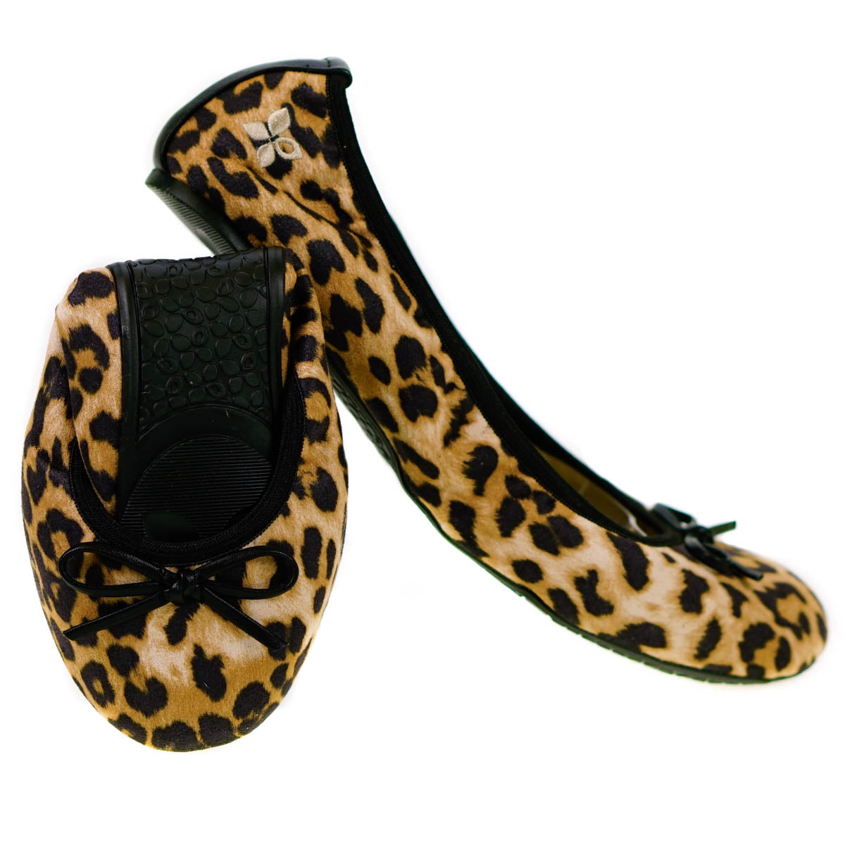 Butterfly Twists Cleo Fold Up Ballerina Shoes Leopard Size 3 (36)