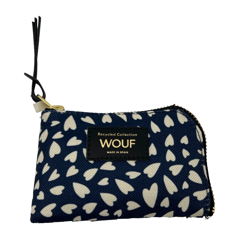 Wouf Hearts Card/ Coin Holder Wallet Blue