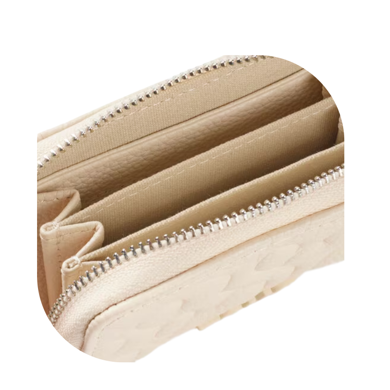 Tous Greta Leather Coin Purse Beige
