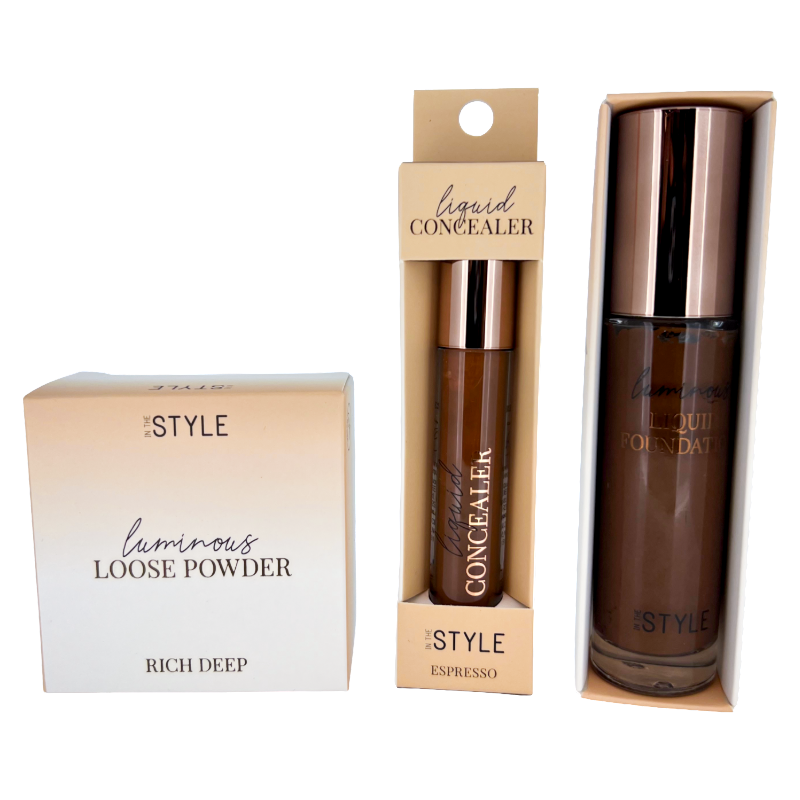 	 3 Piece Makeup Gift Set by In The Style - Shade Espresso
