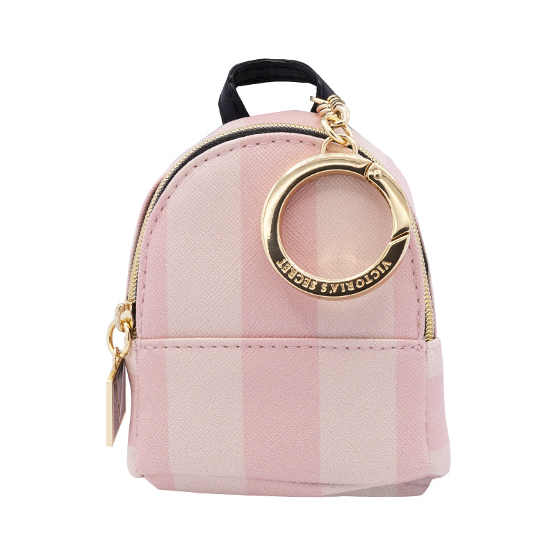Victoria's Secret Pink Striped Mini Backpack Keychain