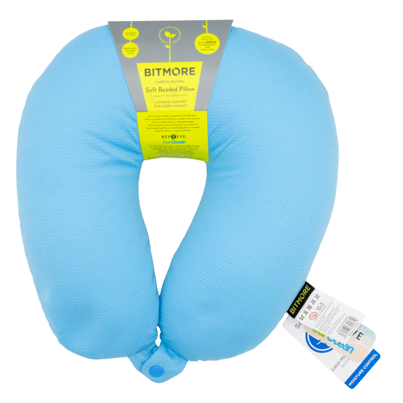 Bitmore Carbon Neutral Soft Beaded Pillow Blue