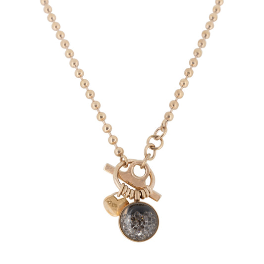 Storm Crystal Ball Necklace Gold