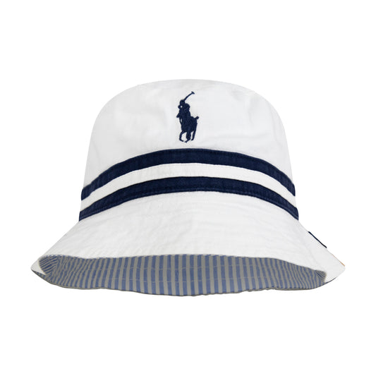 Ralph Lauren Polo Classic Reversible Bucket Hat White/Blue