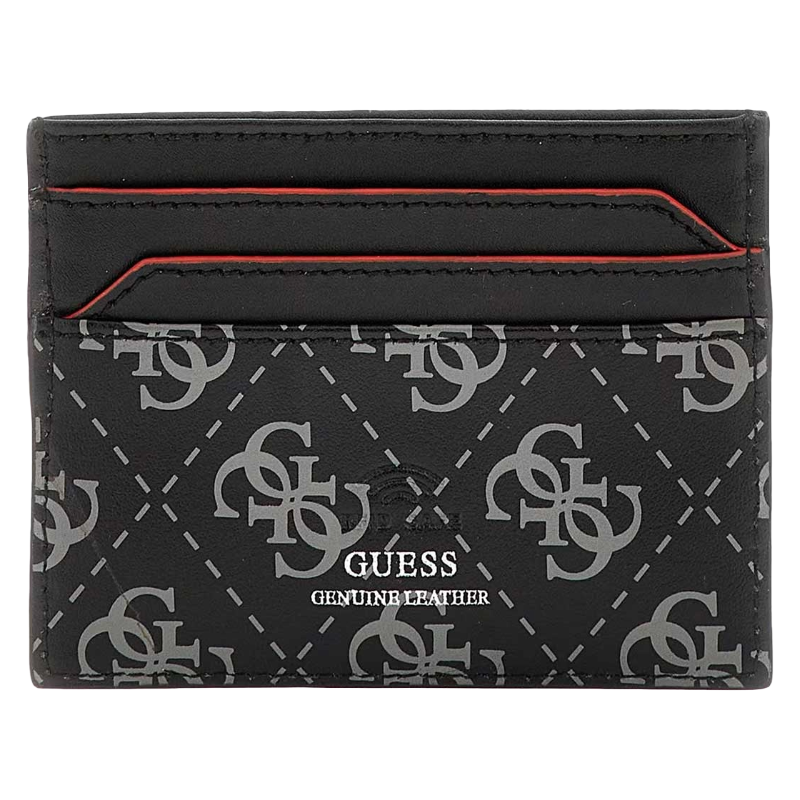 Guess Men's Card Holder Dark Black 100% Leather SMMIRVLEA50 