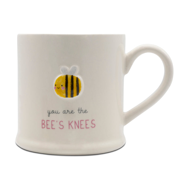 Love Life Embossed Stoneware Mug "You are the Bee's Knees" & Heart Chocolates
