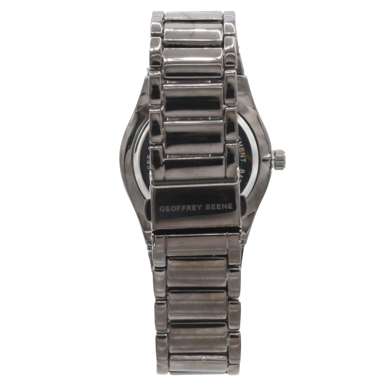 Geoffrey Beene Slim Gunmetal Watch With Full Numeral Face GB8113GU