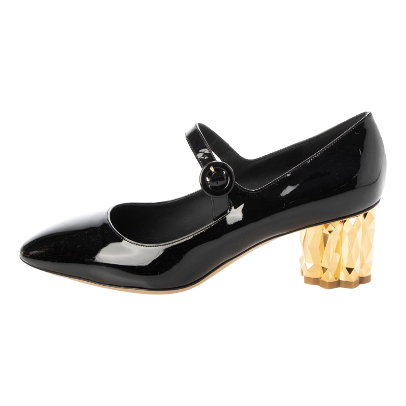 Salvatore Ferragamo Ortensia Nero Patent Calf Shoes Black