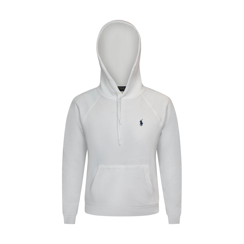  Ralph Lauren Polo Womens White Fleece Pullover Hoodie