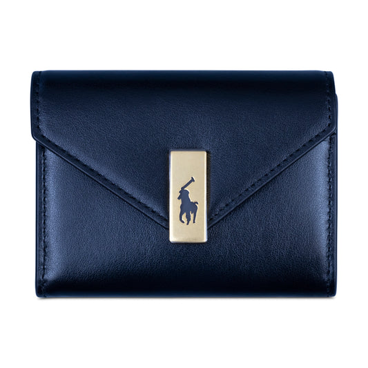 Ralph Lauren Polo Leather Fold-Over Card Case Black