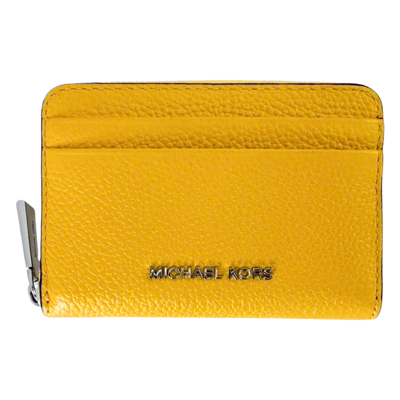 Michael Kors Jet Set Zipped Leather Purse Yellow Dandelion
