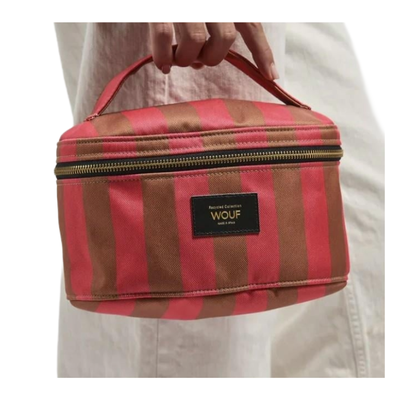 Wouf Womens Cosmetic Vanity Bag Red & Brown MX240030