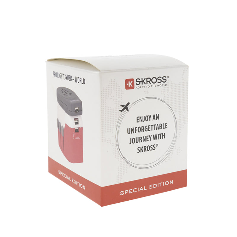 Skross Pro Light World Travel Adapter 3 x USB 